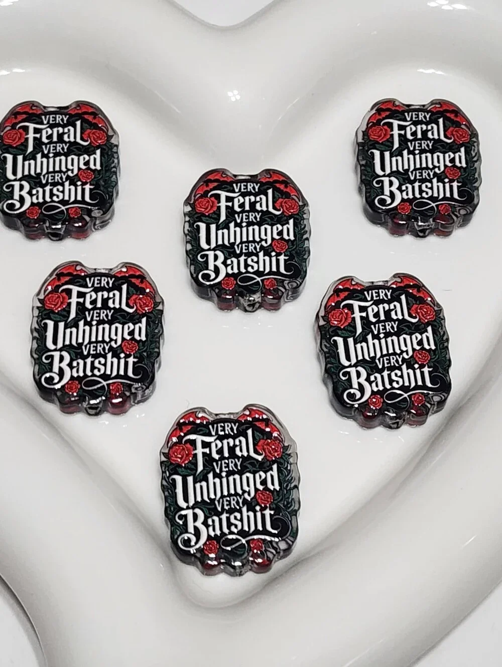 Feral Unhinged Batsh*t Spicy Beads 2 Pcs‎ Focak Beads Beaded Pen Jewelry Making